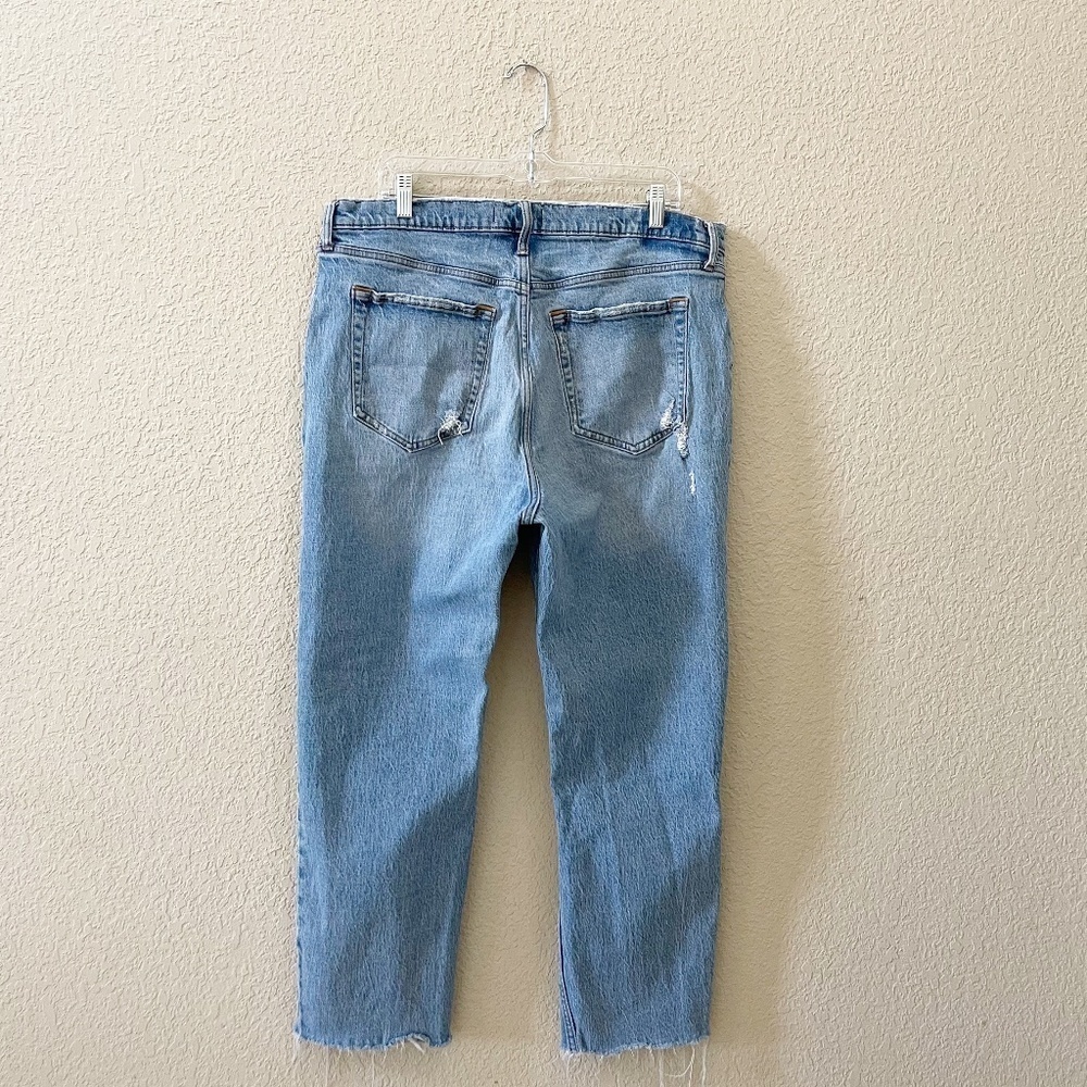 Abercrombie & Fitch Light Blue High-Rise Distressed Straight Jeans - Picture 5 of 13